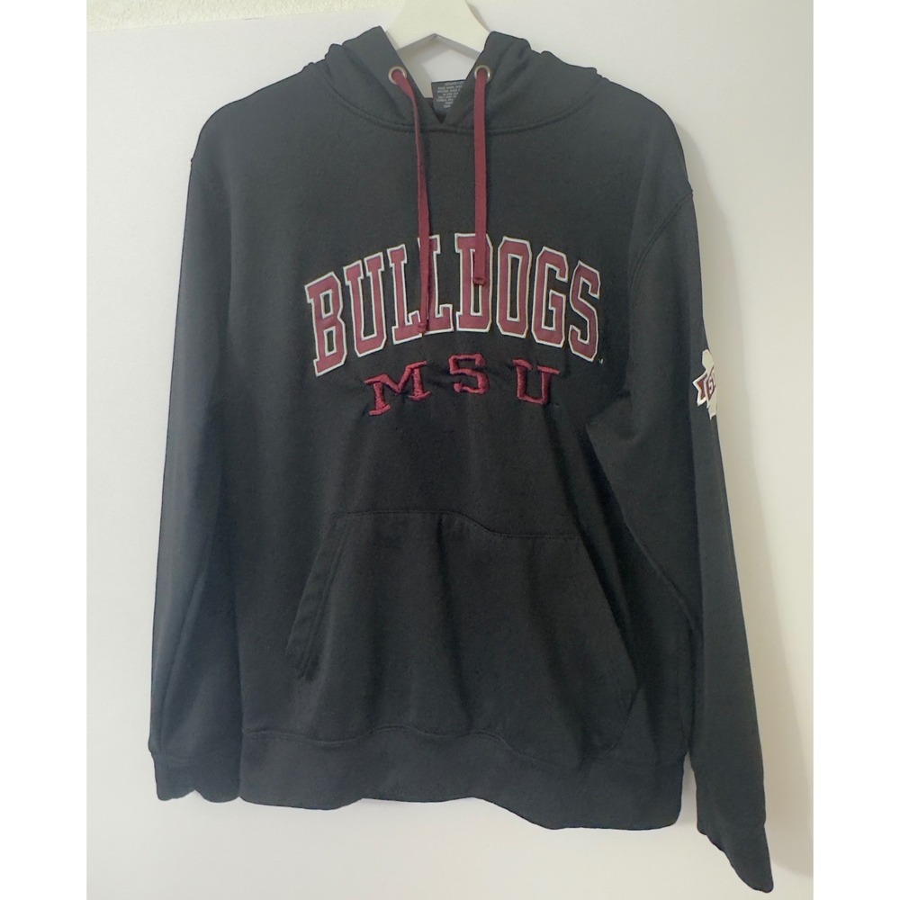 Colosseum MSU Bulldogs Hoodie Mens Medium Black Embroidered Pullover